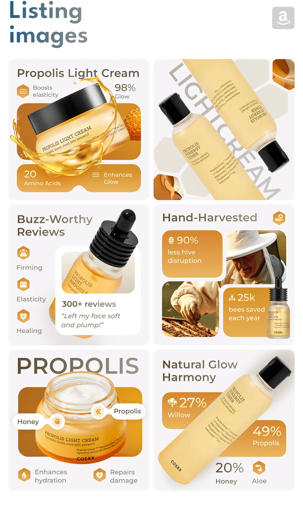 Propolis Light Cream Skincare Collage Poster Template