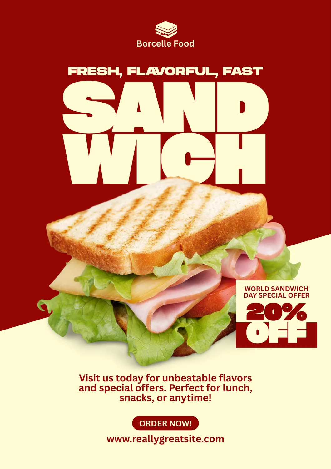 Sandwich Special Offer Food Poster Template