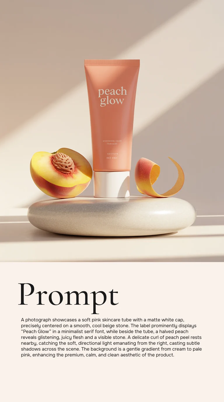 Peach Glow Skincare Cream Poster Template