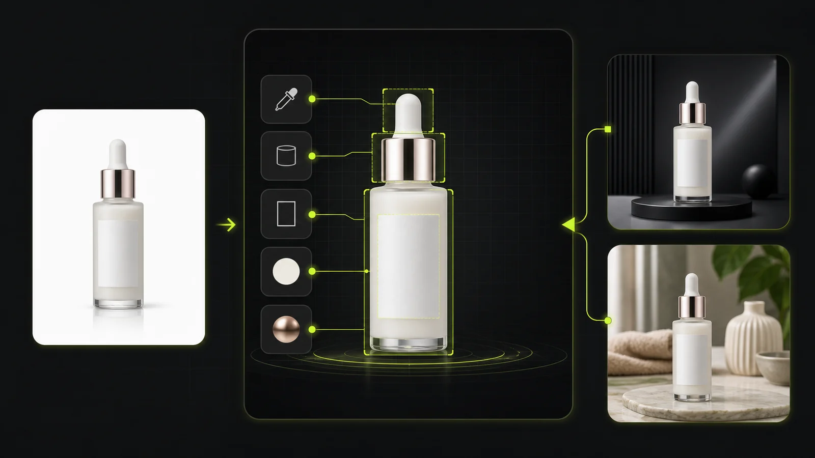 Product Lock workflow for preserving label, color, material, and shape during AI product photo generation.
