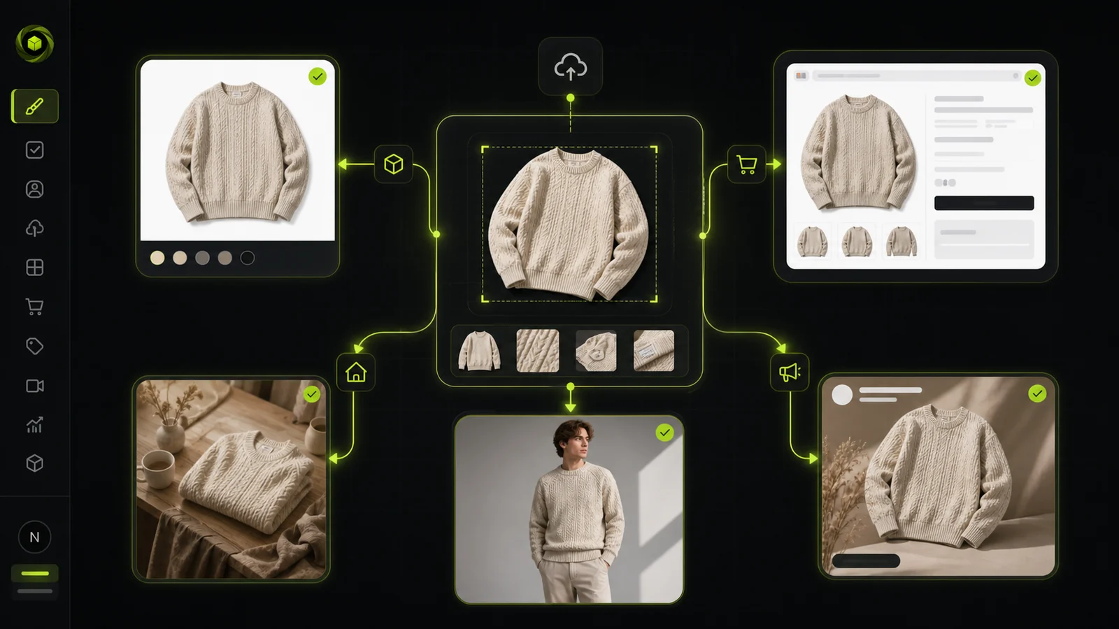Ecommerce AI visual tool stack for product photos, model images, lifestyle scenes, and ads.