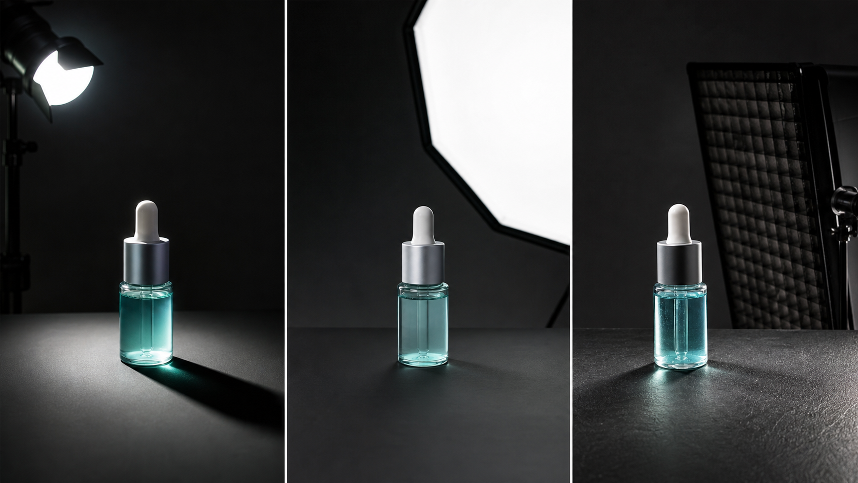 Comparison of hard light soft light and side light for product photos