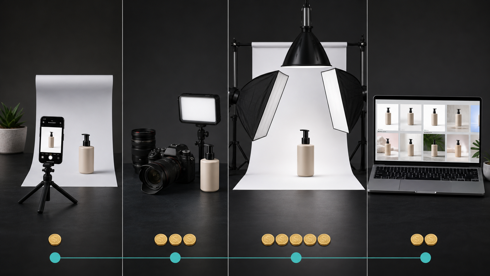 DIY freelancer studio and AI product photography cost options