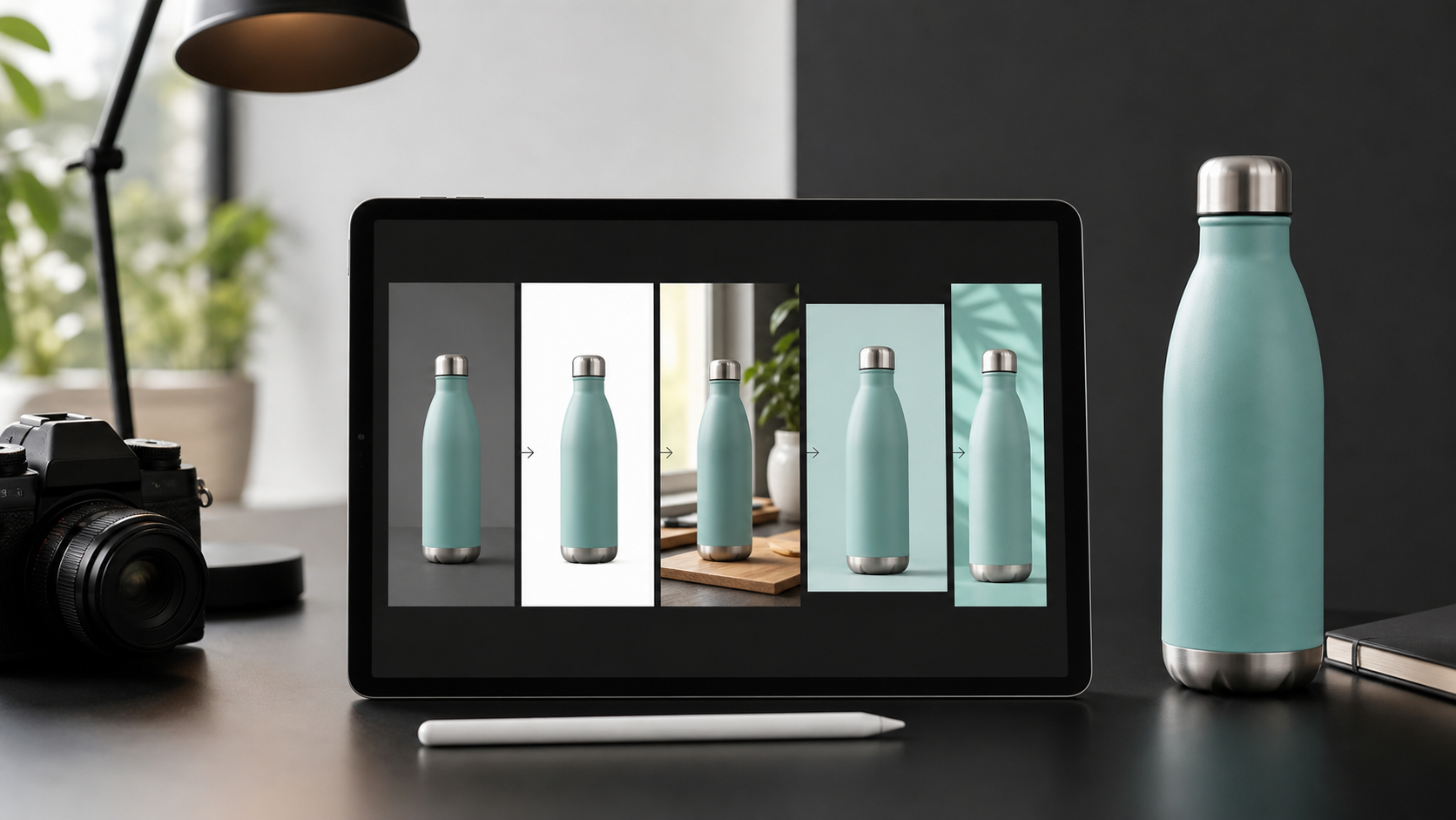 AI product photo workflow from source image to ecommerce outputs